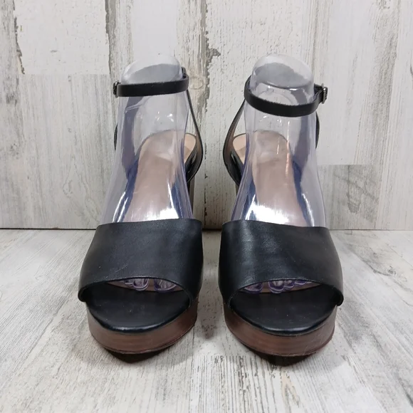 Bleecker & Bond Black Brown Sienna Platform Block Heel Sandals #560 - Picture 4 of 14